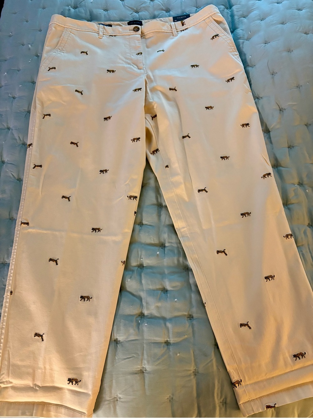 TALBOTS Tiger Motif “GTH” chino pants BNWT 16 GAMEDAY